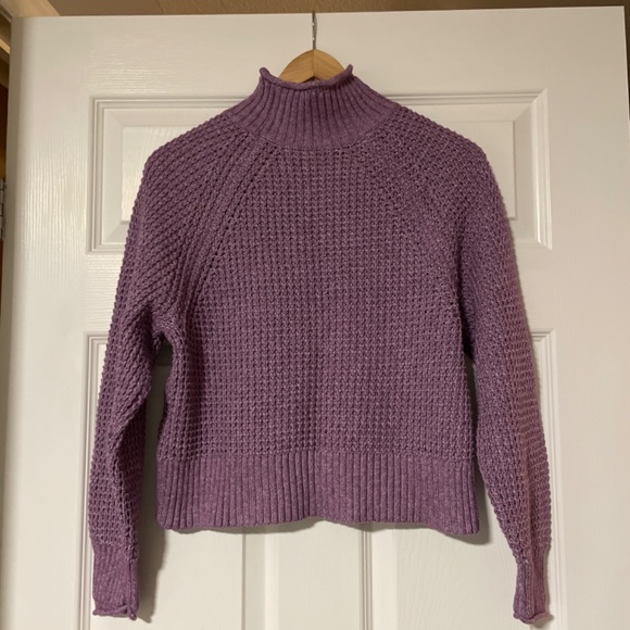 American Eagle Dreamspun cropped mockneck sweater purple XS - Picture 8 of 12